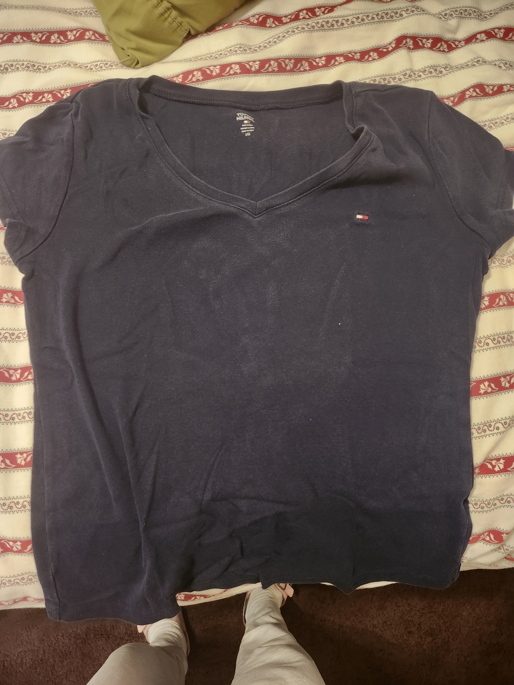 Tommy Hilfiger Dark Blue V-Neck Short Sleeve Tee